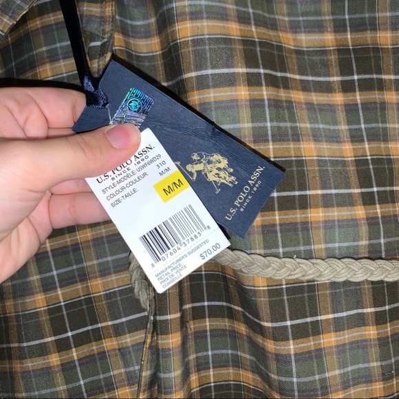 NWT ✨ U.S. Polo Assn. Plaid Button Up Dress - Picture 2 of 4